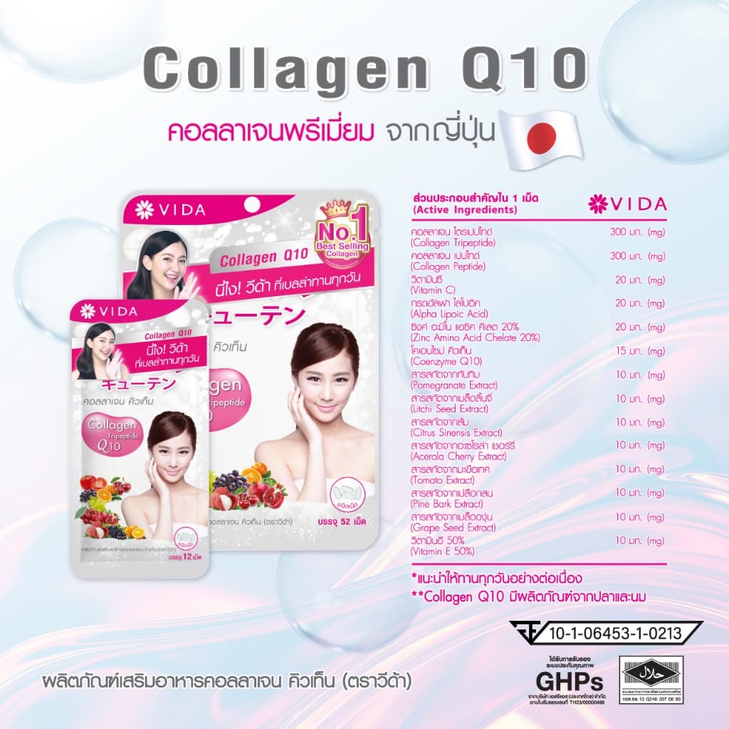 Vida Collagen Q10 52 Tablets รูปที่ 5