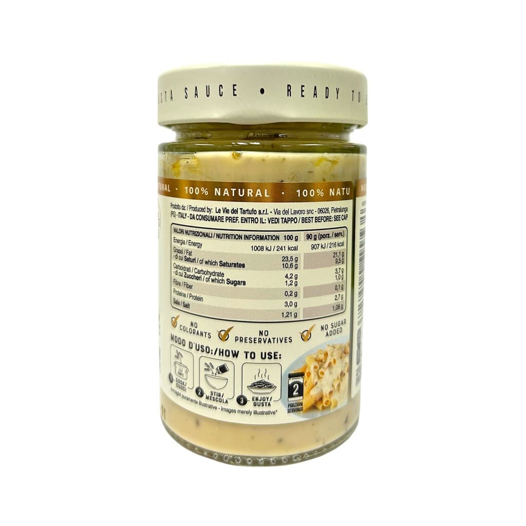 ทาร์ทูฟี่จิมมี่พาสต้าซอสทรัฟเฟิลและชีสพร้อมทาน Tartufi Jimmy Ready to Eat Pasta Sauce Truffle & Cheese รูปที่ 3