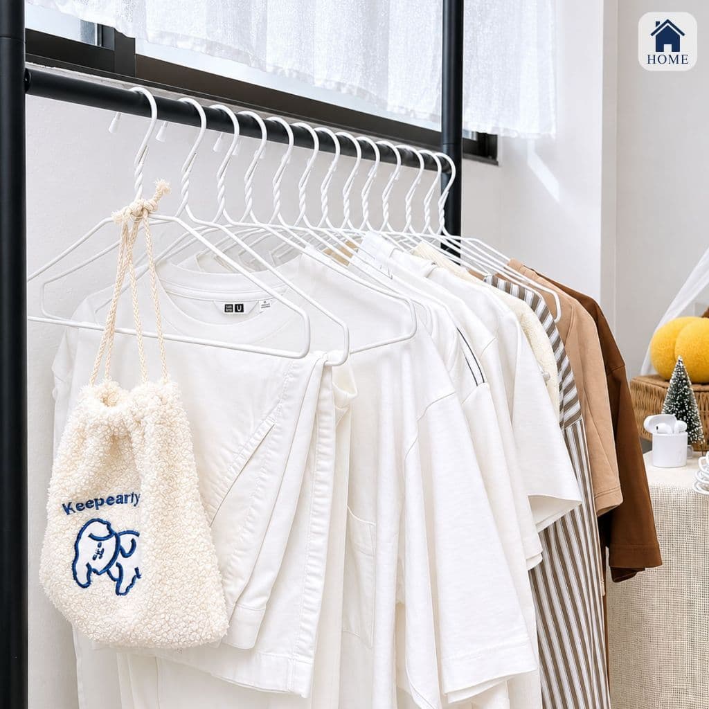 ไม้แขวนเสื้อ ไม้แขวนผ้า ลวดหุ้มพลาสติก อย่างดี ยกลัง 6 แพ็ค #นกน้อยx6 รูปที่ 9