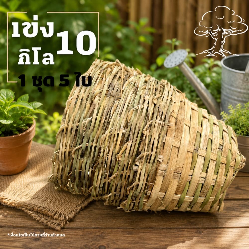 เข่งปลูกต้นไม้ เข่ง10กิโล เข่งไม้ไผ่ เข่งสานไม้ไผ่ เข่ง13นิ้ว ขนาด 30*23*16 ซม. รูปที่ 2