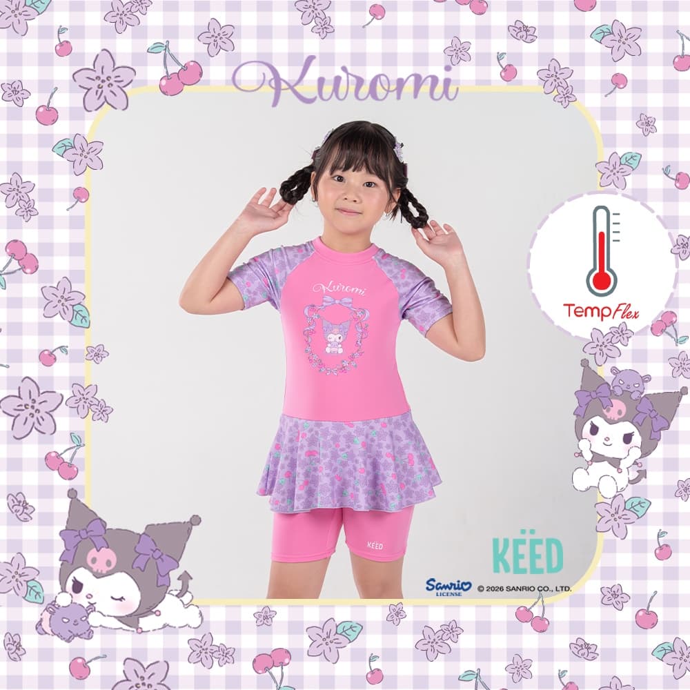 NEW X Kuromi Collection 2026 ชุดว่ายน้ำเด็กผู้หญิง ควบคุมอุณหภูมิ บอดี้สูท รูปที่ 8