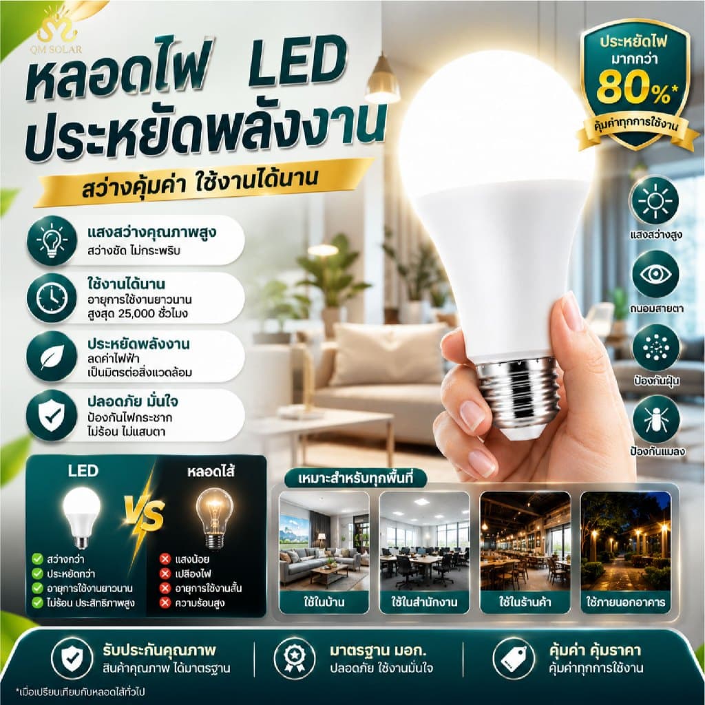 หลอดไฟ LED SlimBulb LS E27 5W 9W 12W 18W 24W แสงขาว แสงวอร์ม ประหยัดไฟ 220V มอก. สว่างนุ่มนวล รูปที่ 1