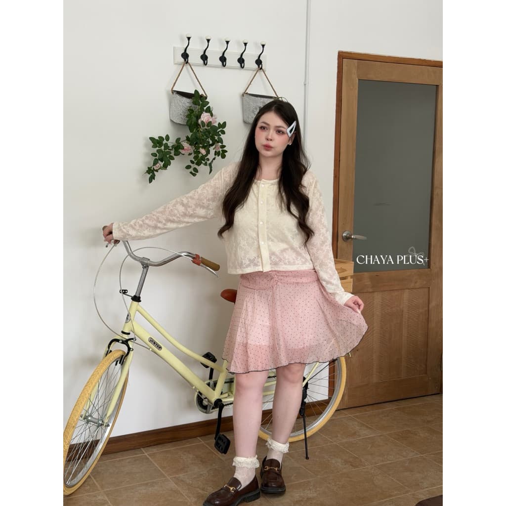 Lace top เซ็ต สายเดี่ยว+เสื้อคลุม ผ้าลูกไม้ น่ารัก หวานๆ แนะนำเลยต้องมีติดตู้ เสื้อผ้าสาวอวบอ้วน ไซส์ใหญ่ รูปที่ 2