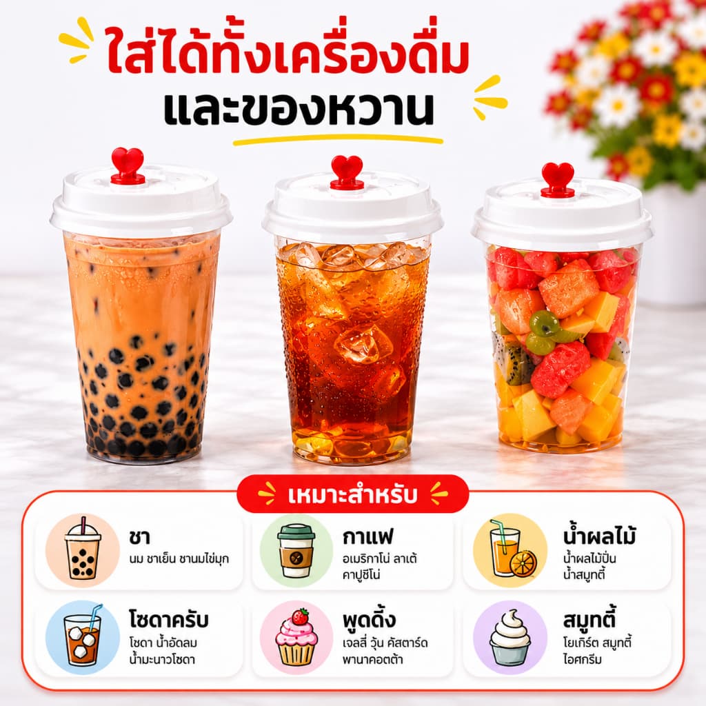 CPP - เเก้ว PP Slim สีใส/ขุ่น แก้วน้ำ แก้วพลาสติก สำหรับร้านชานม ร้านชาไข่มุก รูปที่ 8