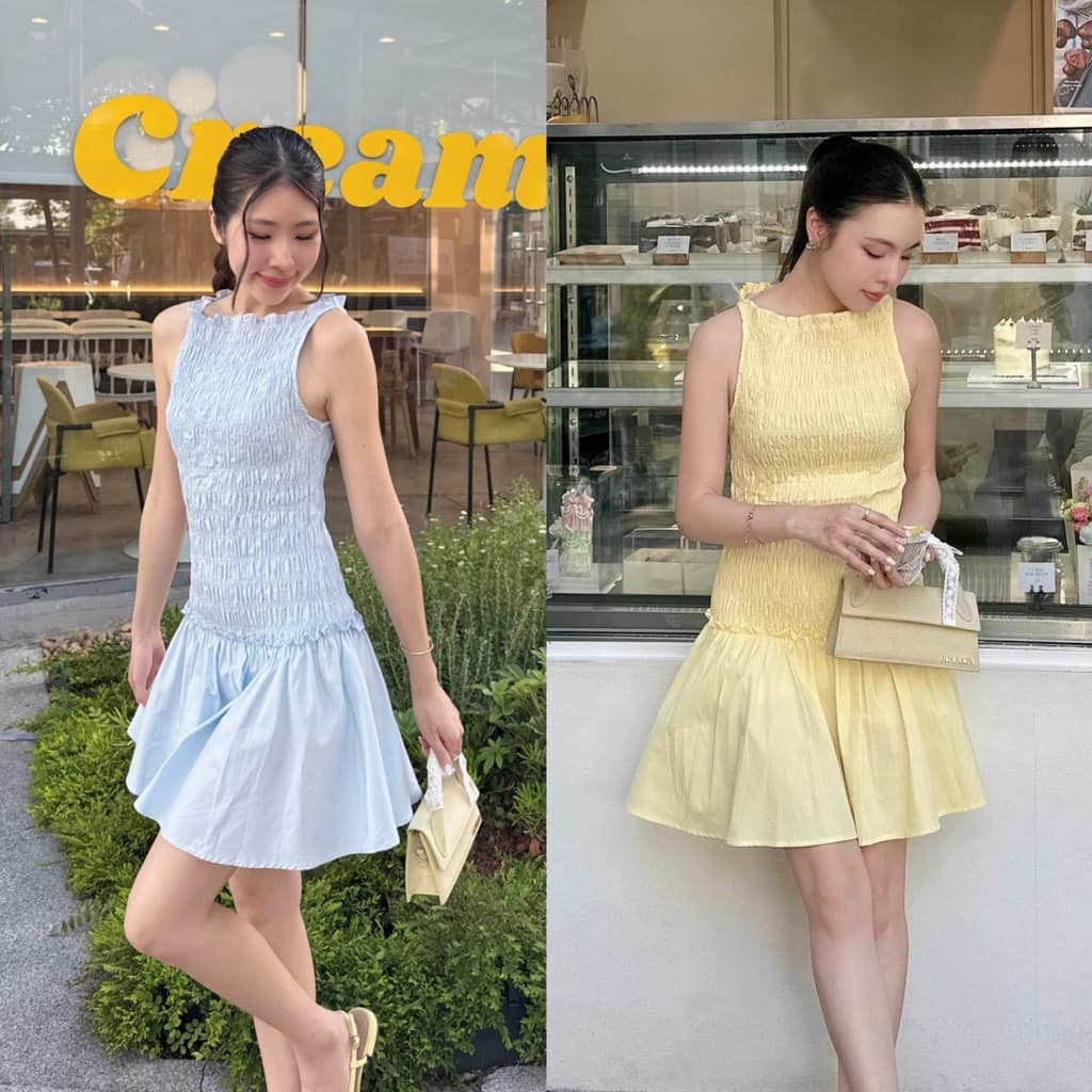 3pcs.basket Soufflé Dress เดรสสั้น รูปที่ 2