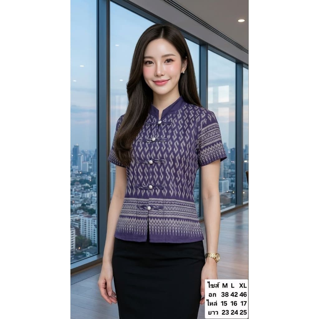 เสื้อคอจีนผ้าฝ้ายเชียงใหม่ รูปที่ 9