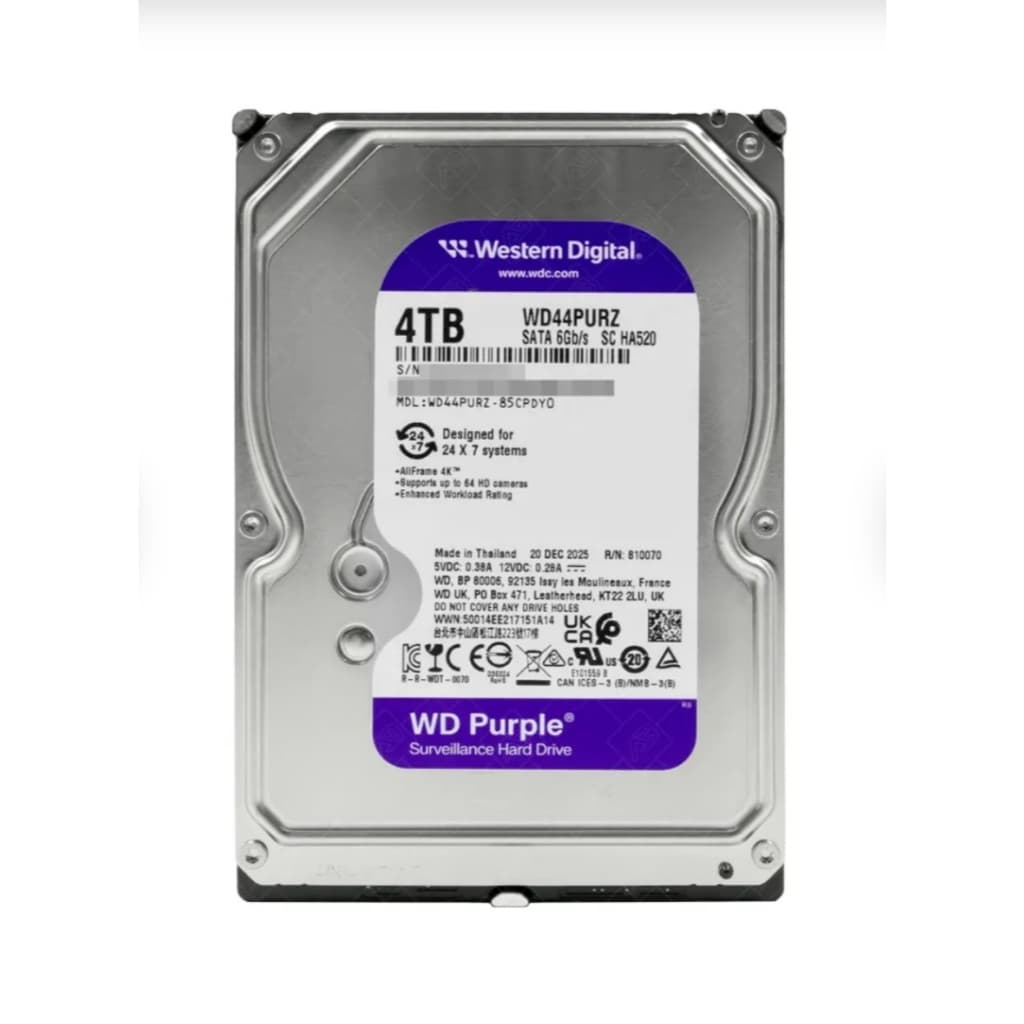 WD Purple HDD 4TB WD44PURZ 5400RPM รูปที่ 1