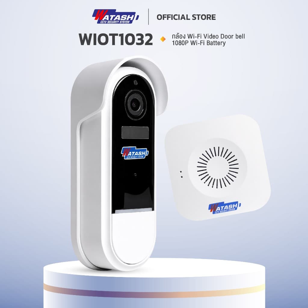 WATASHI กล้อง Wi-Fi Video Door bell รุ่น WIOT1032 บันทึกภาพ 2 MP บันทึกภาพพร้อมเสียง BATTERY 5700 mAh ติดตั้งภายนอก IP65 รูปที่ 1