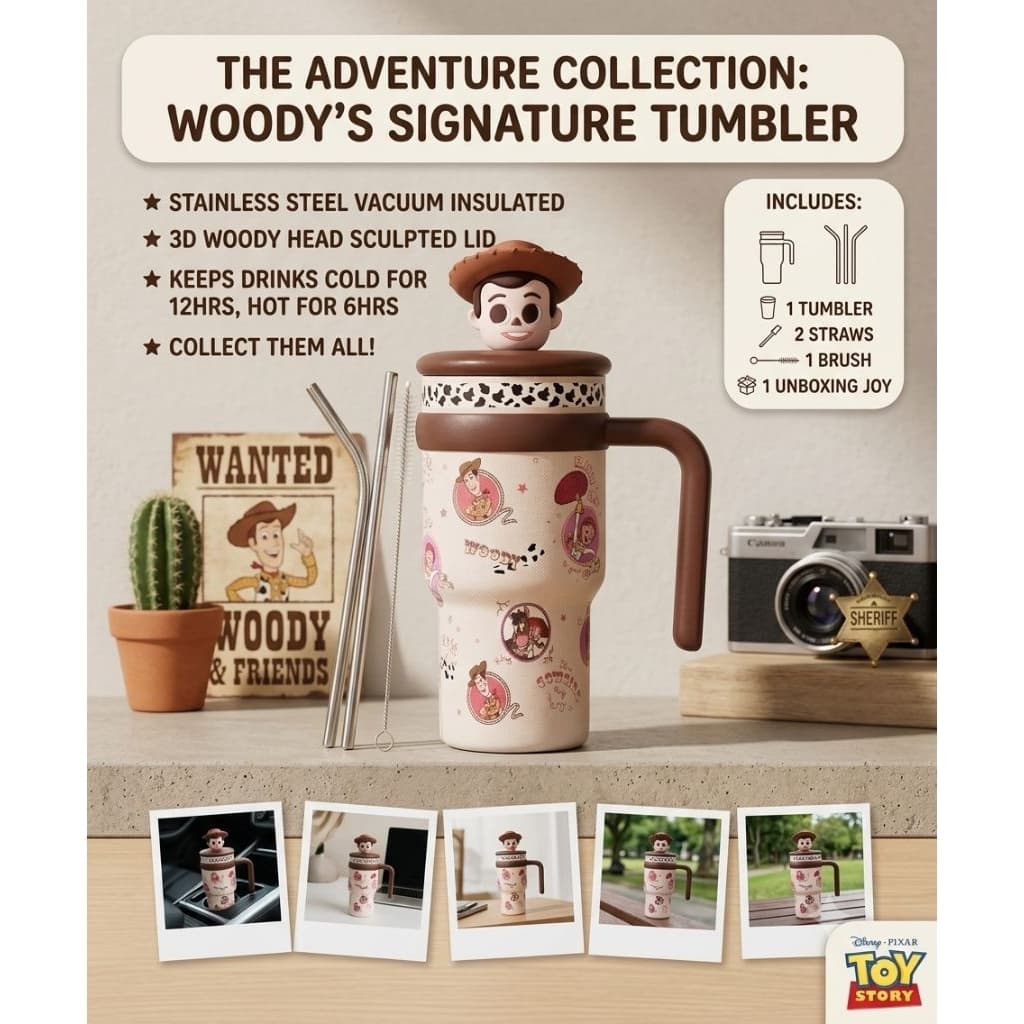 Toy Story 5แก้วเก็บอุณหภูมิ700mlกระติกน้ำสเตนเลสดิสนีย์ทอยสตอรี่ ,ผ้าห่มฮู้ด,หมอนอิง หมอนเมมโมรี่โฟม แท้ % รูปที่ 3
