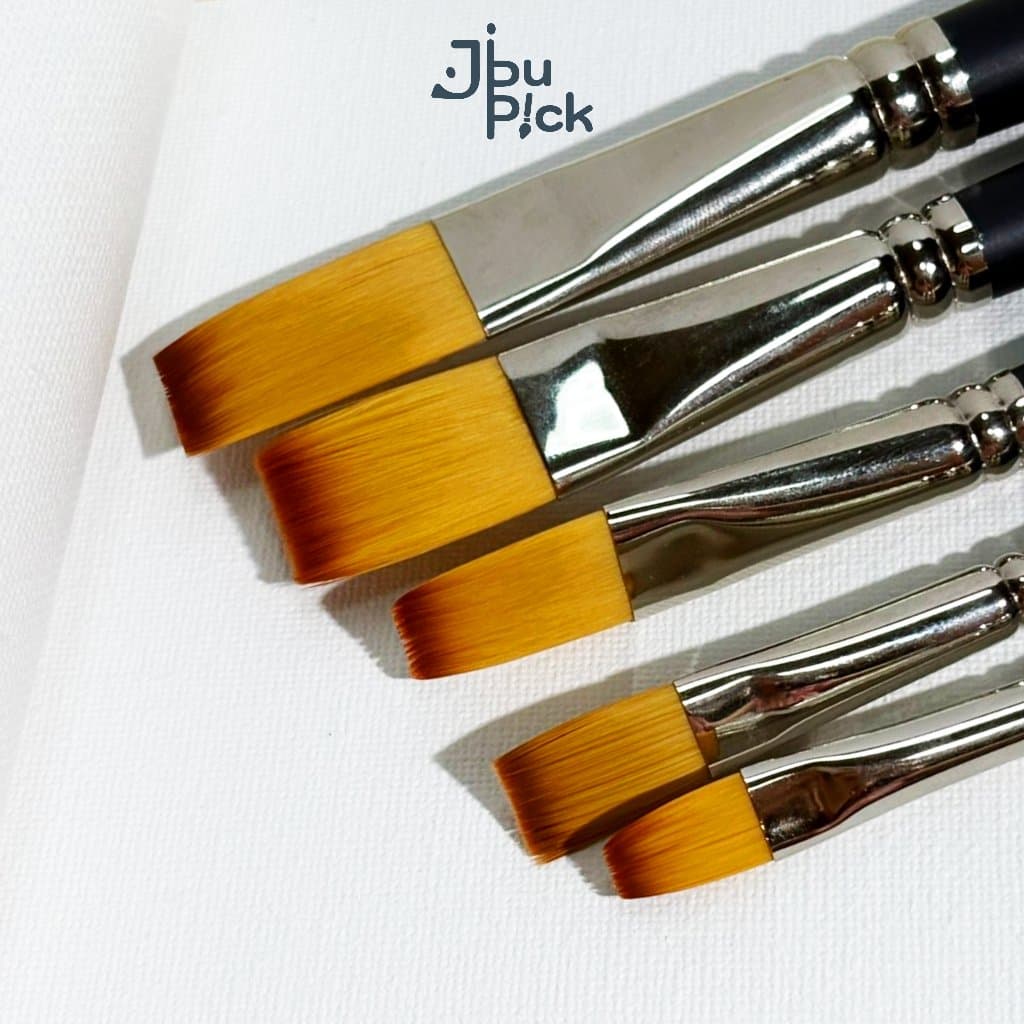 หัวแบน ขมนุ่มมาก ด้ามยาวใช้กับสีน้ำได้ พู่กันขนไนล่อนแบบนุ่ม - Giorgione รูปที่ 2