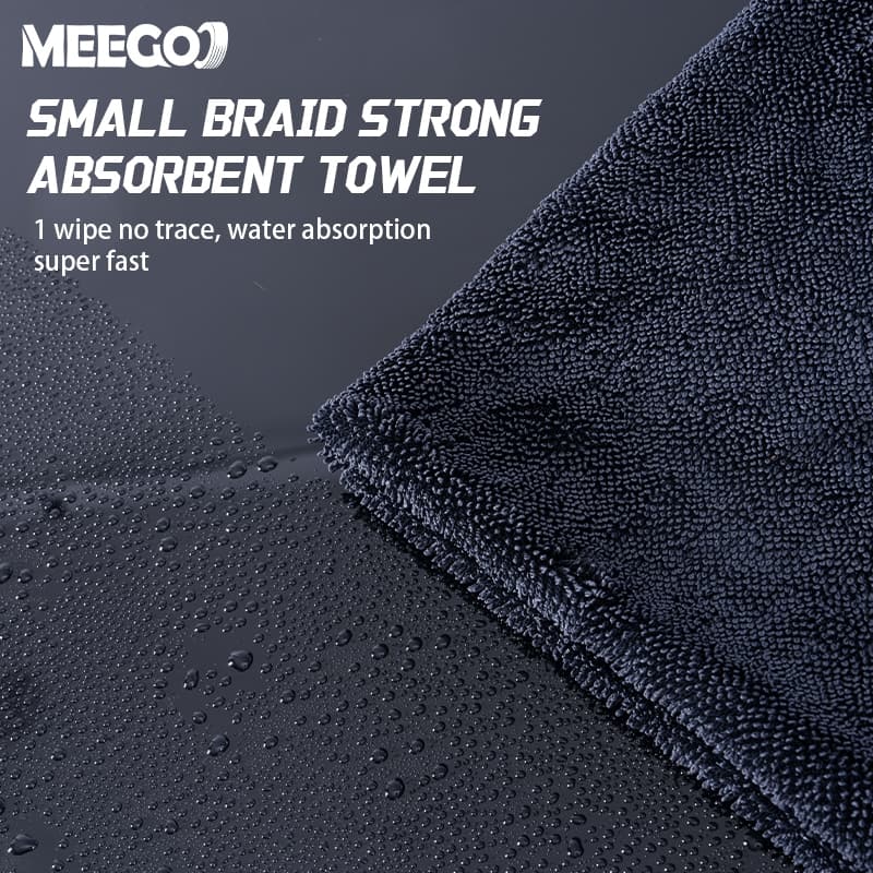 MeeGoo ผ้าไมโครไฟเบอร์เช็ดรถ ผ้าขนหนูหนังนิ่ม ผ้าเช็ดรถ ไมโครไฟเบอร์ ดูดซับได้ดี บ้านๆ ขัดเงา รูปที่ 2