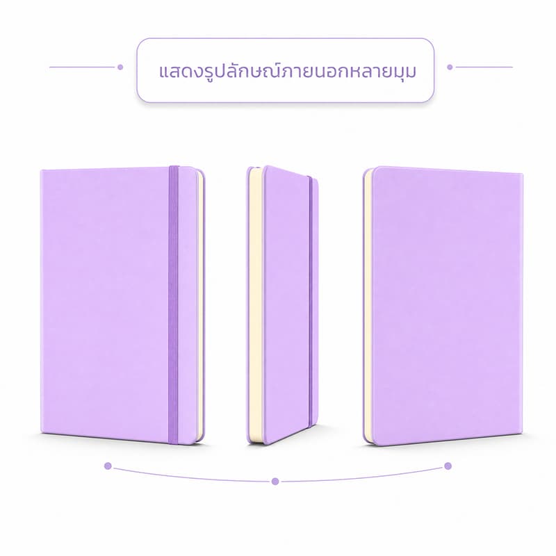สมุดบันทึก A5 ปก PU พรีเมียม 80 แกรม 192 หน้า กระดาษมีเส้น ยางรัดสมุด ที่คั่นหนังสือ ช่องใส่ปากกา รูปที่ 8