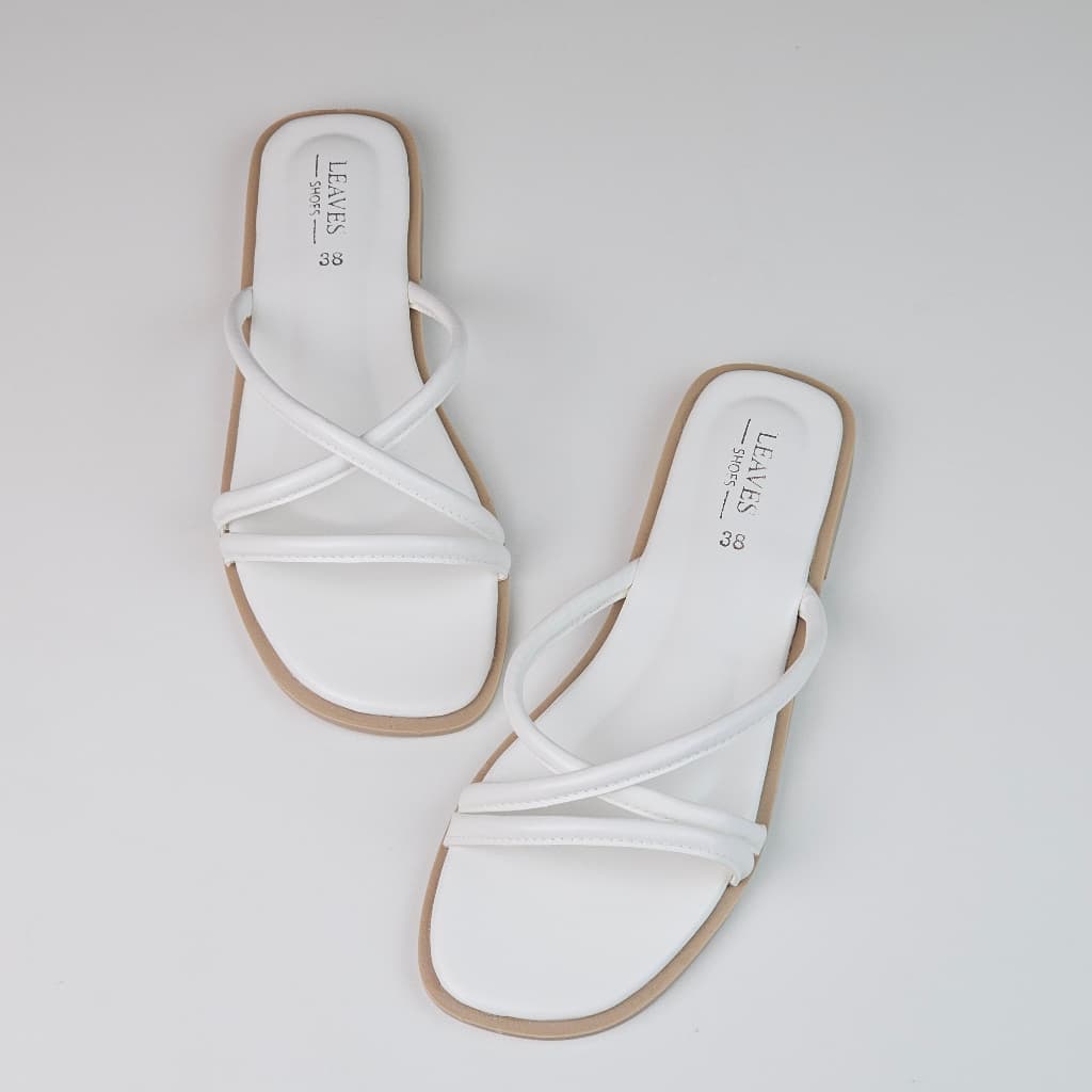 Beauty Allure - Leaves Shoes รองเท้าแตะสายไขว้ สไตล์มินิมอล [หน้าเท้ากว้าง/เท้าอวบ แนะนำบวกเพิ่ม 1 ไซส์] รูปที่ 4