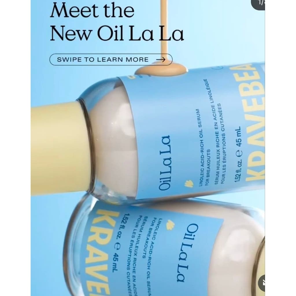 (โค้ดลด25% รุ่นใหม่ อเมริกา) Krave beauty oil la la 45ml