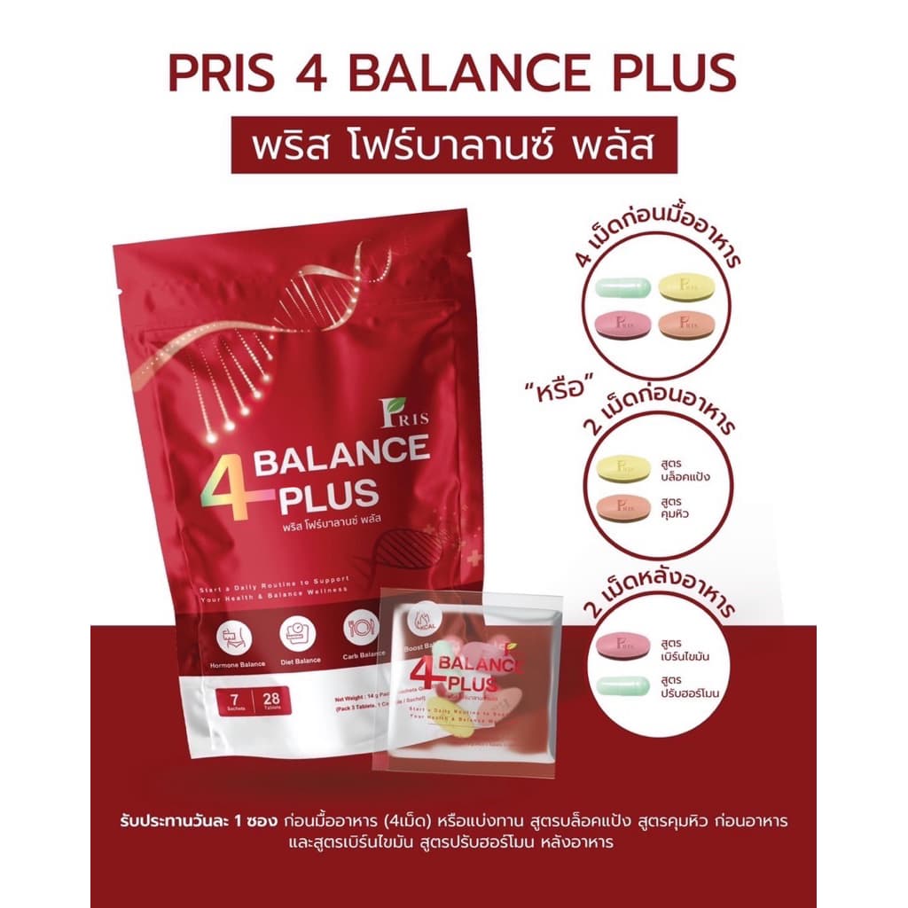 Boxset 1 เดือน ‼PRIS 4BALANCE PLUS พริสโฟร์บาลานซ์ ค้างหลังคลอด ชุดวิตามิน4สูตร รูปที่ 4