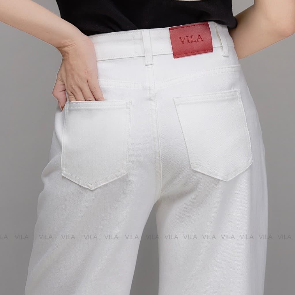 VILA l VJ02 Asher Jeans กางเกงยีนส์ทรงกระบอก รูปที่ 4