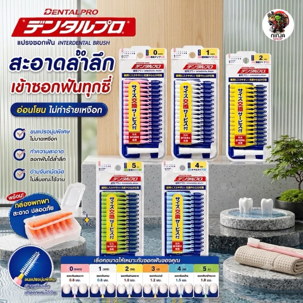แปรงซอกฟันแบรนด์ Dentalpro จากญี่ปุ่น รูปที่ 1