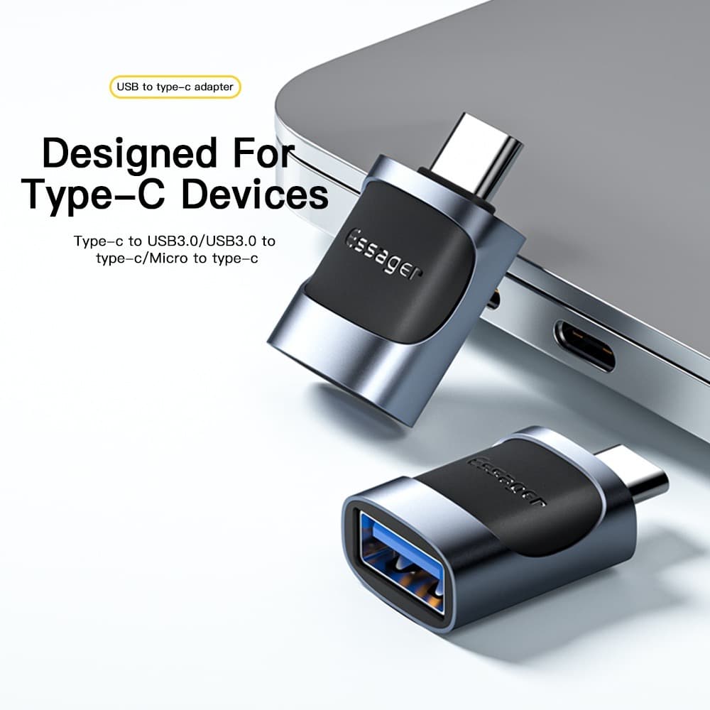 Essager ตัวแปลง USB เป็น Type C Mirco เป็น Type C Type C เป็น USB Type C ABS สําหรับคอมพิวเตอร์ Android Premium OTG รูปที่ 2
