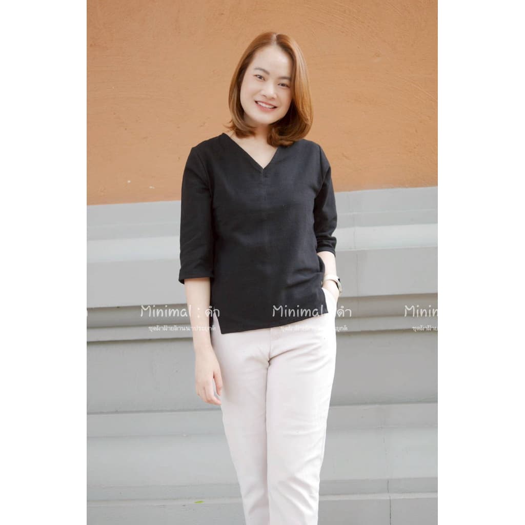 เสื้อผ้าฝ้ายเมืองนุ่มละมุนผิว ทรงสบาย ใส่ Over size มินิมอล เกาหลี ญี่ปุ่น รูปที่ 1