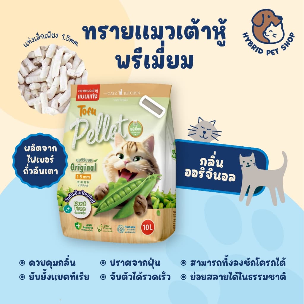 catz kitchen ทรายเต้าหู้ จากไฟเบอร์ถั่วลันเตา เกรดพรีเมี่ยม ไร้ฝุ่น ขนาด 10ลิตร รูปที่ 2