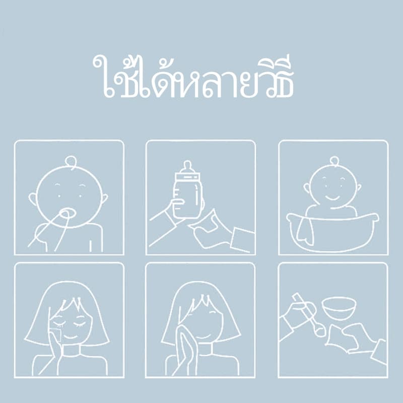 ผ้าขนหนูเด็กอเนกประสงค์ ผ้าเช็ดหน้าเด็ก สาลู ทอ 6ชั้น ใช้เช็ดมือ เช็ดน้ำลาย ผ้าอเนกประสงค์ 25×25 25×50cm รูปที่ 2