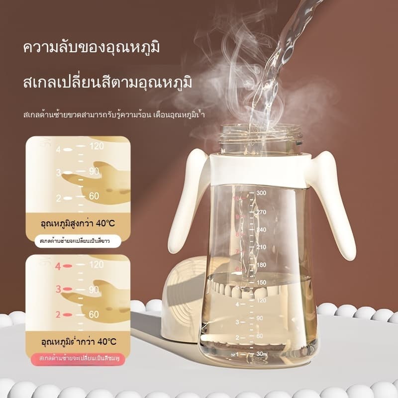 Youkebei ขวดนม PPSU สำหรับทารก 0-6 เดือน และ 1 ปีขึ้นไป ใส่น้ำ นมได้ มีด้ามจับกันลื่น พร้อมหลอดดูด รูปที่ 8