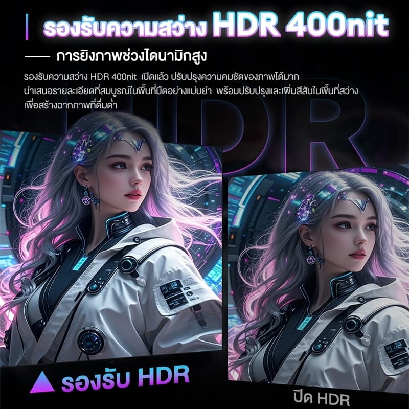 27 นิ้ว จอคอมพิวเตอร์ 165hz จอคอม monitor 24 นิ้ว จอคอมพิวเตอร์ 2K จอโค้ง IPS 1MS เต็มจอไร้ขอบ LED UHD รับประกัน 1 ปี รูปที่ 3
