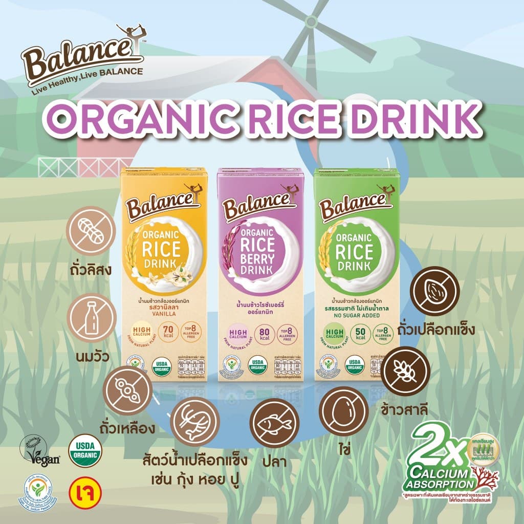 4Care Balance น้ำนมข้าวกล้องออร์แกนิก รสธรรมชาติไม่เติมน้ำตาล ขนาด 180 ml. ไม่มีแลคโตส ไม่มีกลูเตน รูปที่ 6