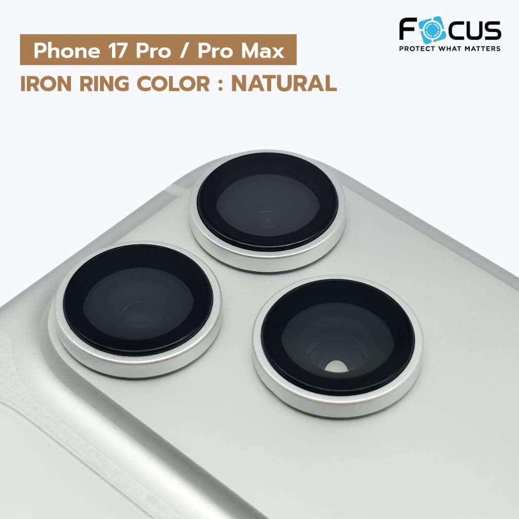 Focus กระจกเลนส์กล้อง ไทเทเนียมผิวด้าน กันรอย for iPhone 17 Pro Max Air 16e 17e รูปที่ 5