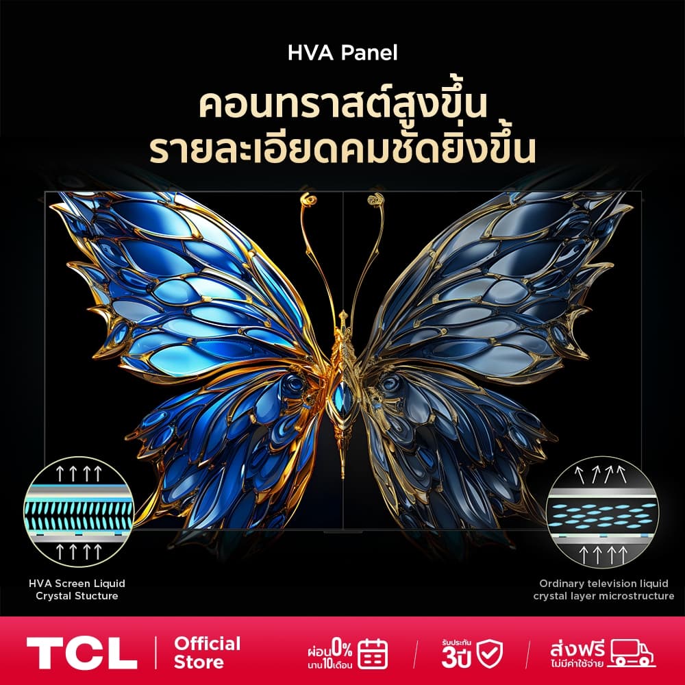TCL ทีวี 65 นิ้ว 4K QLED Colorful Google TV รุ่น 65T6C/T6D HVA Panel,Dolby Vision & Atmos & DTS X & HDR 10+ รูปที่ 6