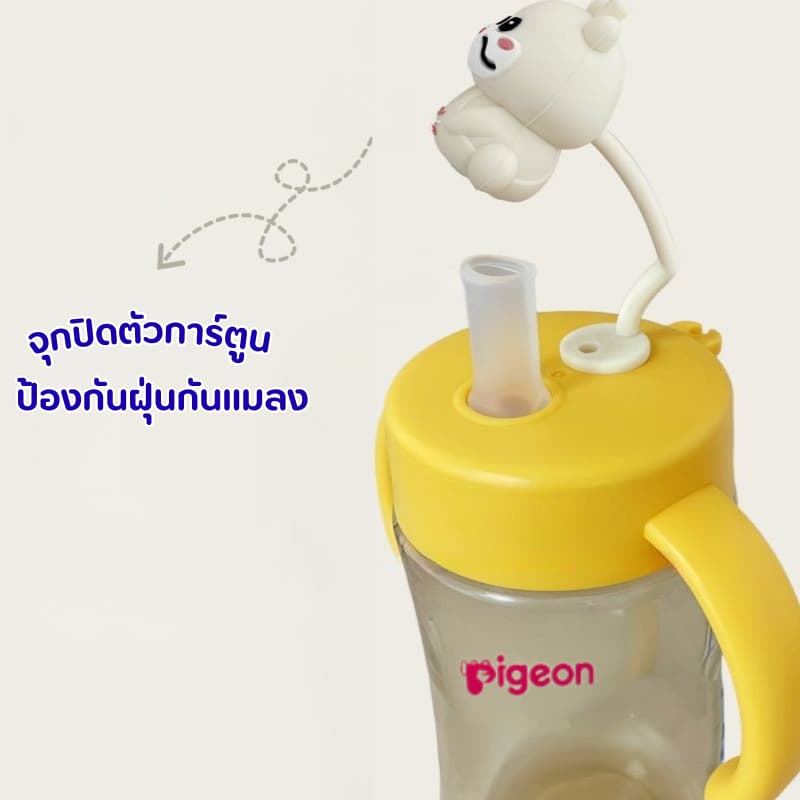 ฝาปิดขวดนมคอกว้างพร้อมหลอดดูด ใช้เปลี่ยนขวดนมให้เป็นแก้วหัดดื่ม บลายการ์ตูนปลอดภัย BPAFreeทนความร้อน รูปที่ 6