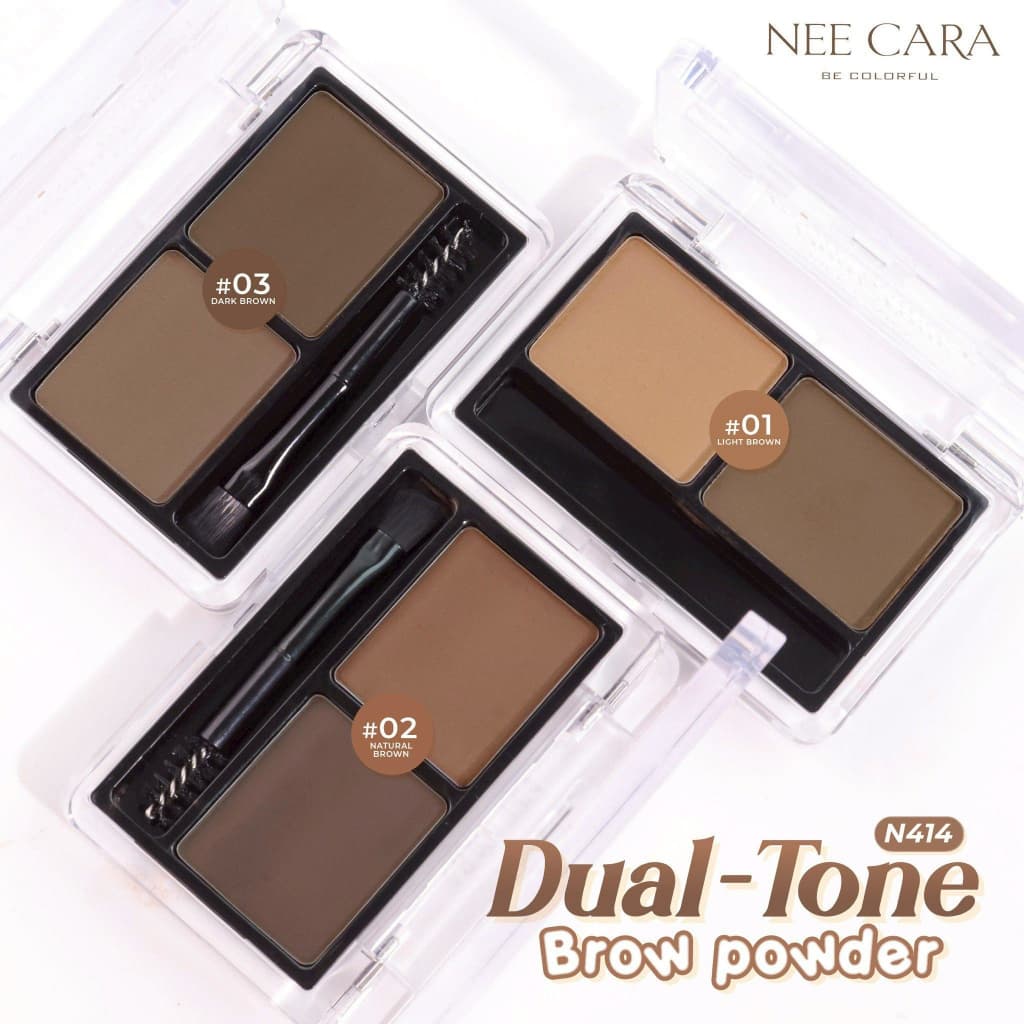 N414 BROW POWDER คิ้วฝุ่นดูโอ้2สี เขียนง่าย ติดทน รูปที่ 4