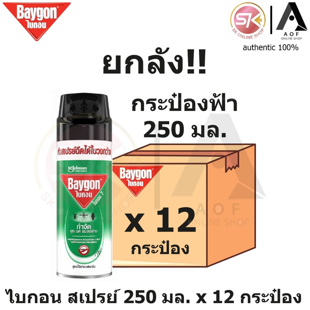 Baygon ไบกอน สเปรย์ 250 - 300 มล. x 12 กระป๋อง รูปที่ 2