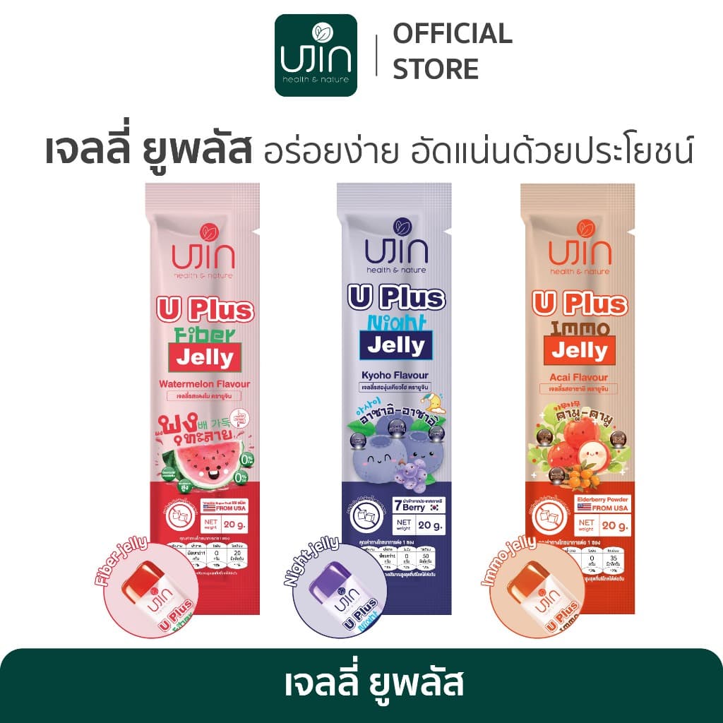 Jelly Fiber U Plus เจลลี่ ไฟเบอร์ กลิ่นแตงโม 1 กล่อง รูปที่ 6