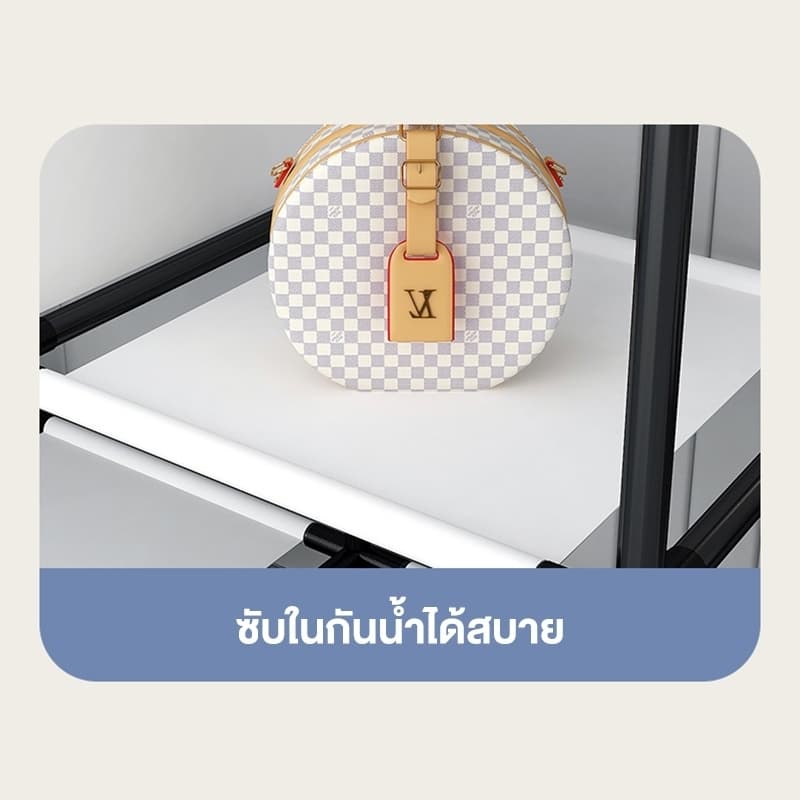 SPACEMADERตู้เสื้อผ้า ตู้เสื้อผ้ามัลติฟังก์ชั่น โครงสร้างเหล็กทั้งตัว รับน้ำหนักได้ 150kg โครงเหล็กอัลลอยหนา รูปที่ 5