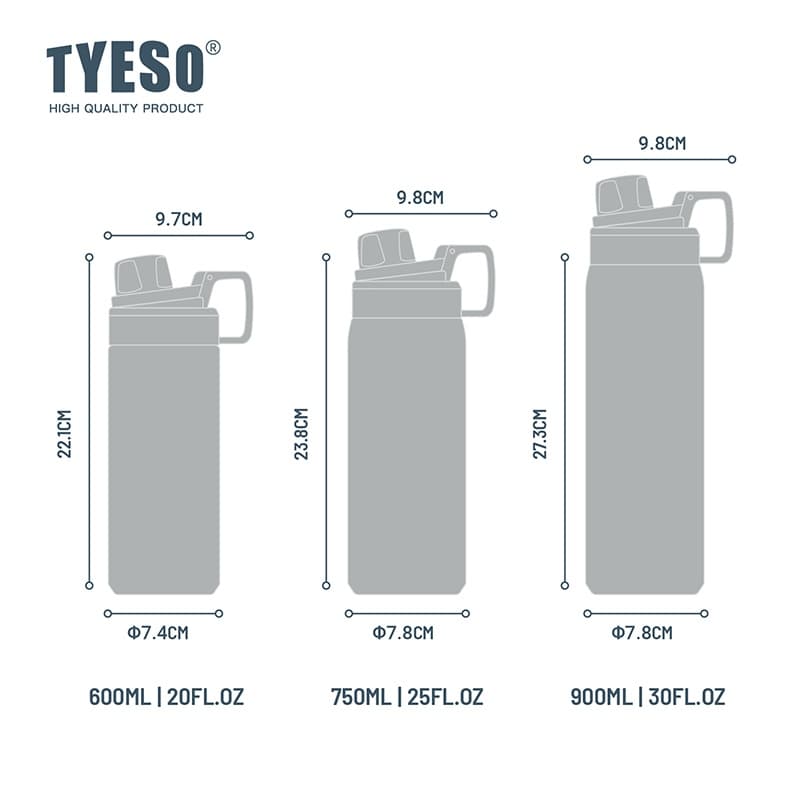 TYESO NEW CUPS 2025 ใหม่ ฉนวนสูญญากาศ 304 ขวดเก็บความเย็นและร้อน 600-900ML รูปที่ 7