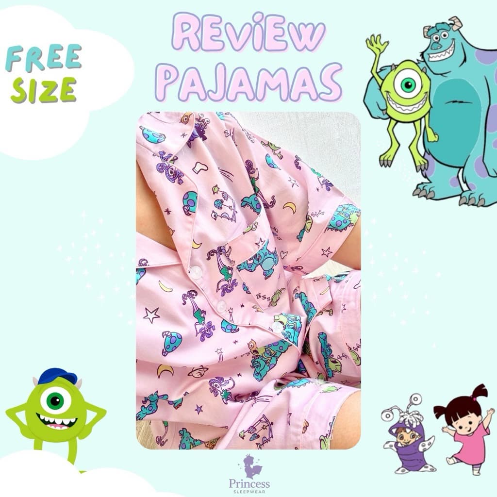 ชุดนอน Monster’ Inc มอนสเตอร์ ผ้าคอตตอนซาติน รอบอก42“ ลิขสิทธิ์แท้ ผ้านุ่ม ใส่สบาย โนบรา รูปที่ 4