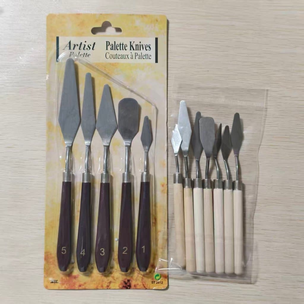 ชุดมีดผสมสี Artist Palette Knives สแตนเลส ด้ามไม้/พลาสติก ทนทาน สำหรับผสมสีอะคริลิค สีน้ำมัน DIY ทาสีกระปุกออมสิน ฟิกเกอ รูปที่ 5