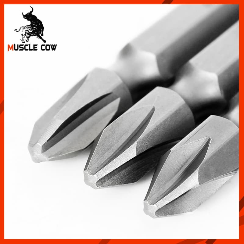 MUSCLE COW ดอกไขควงไฟฟ้า PH2 หัวแฉก ดอกสองด้าน เหล็ก S2 แข็งแรง แม่เหล็กดูดแน่น 1ชุด5ชิ้น รูปที่ 6
