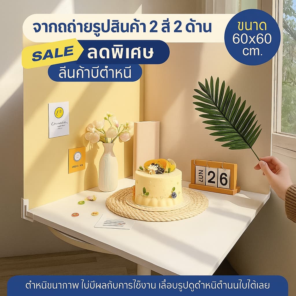 ฉากถ่ายรูป PVC พื้นหลังถ่ายรูปสินค้า ถ่ายรูปอาหาร ฉากหลังสตูดิโอ พื้นหลังถ่ายสินค้า ฉากถ่ายรูปของกิน ส่งจากไทย รูปที่ 1