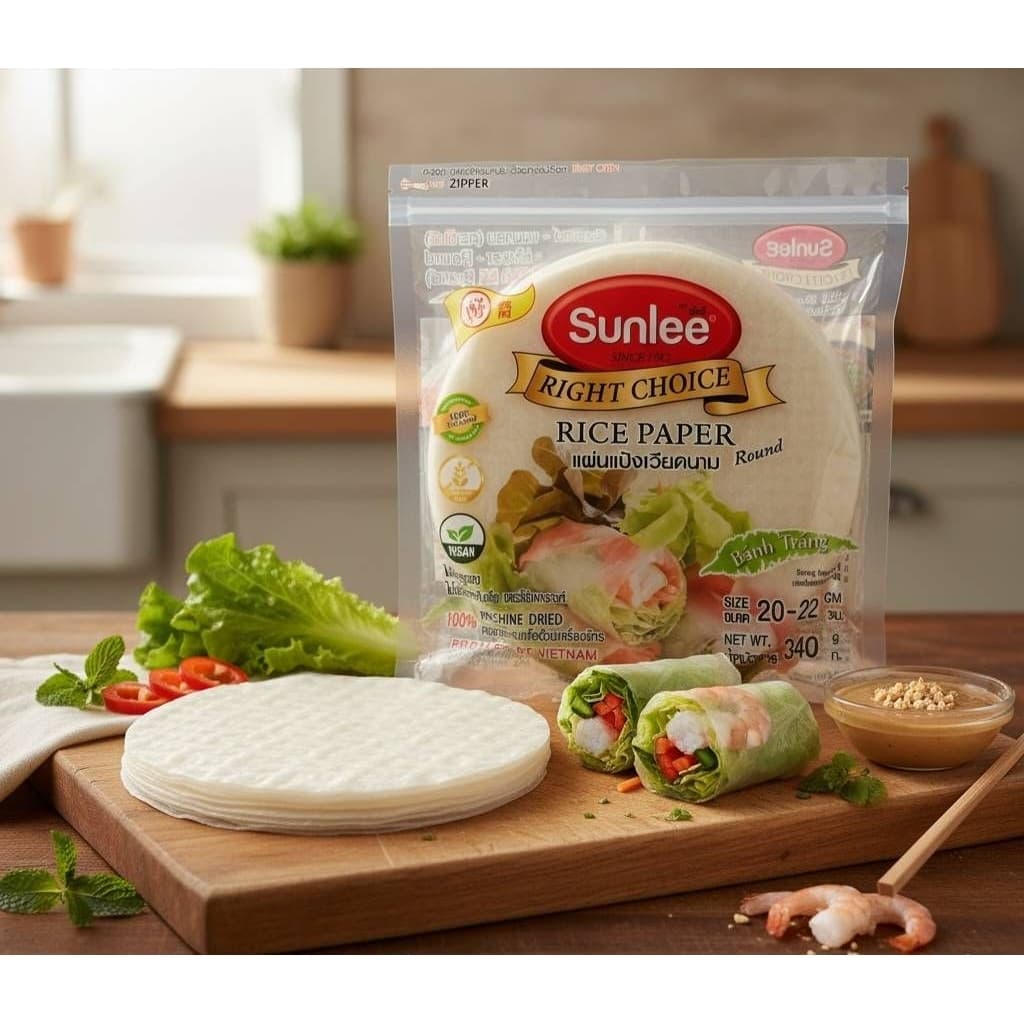 Sunlee Rice Paper แผ่นแป้งเวียดนาม​ Size​ 20-22 cm รูปที่ 1