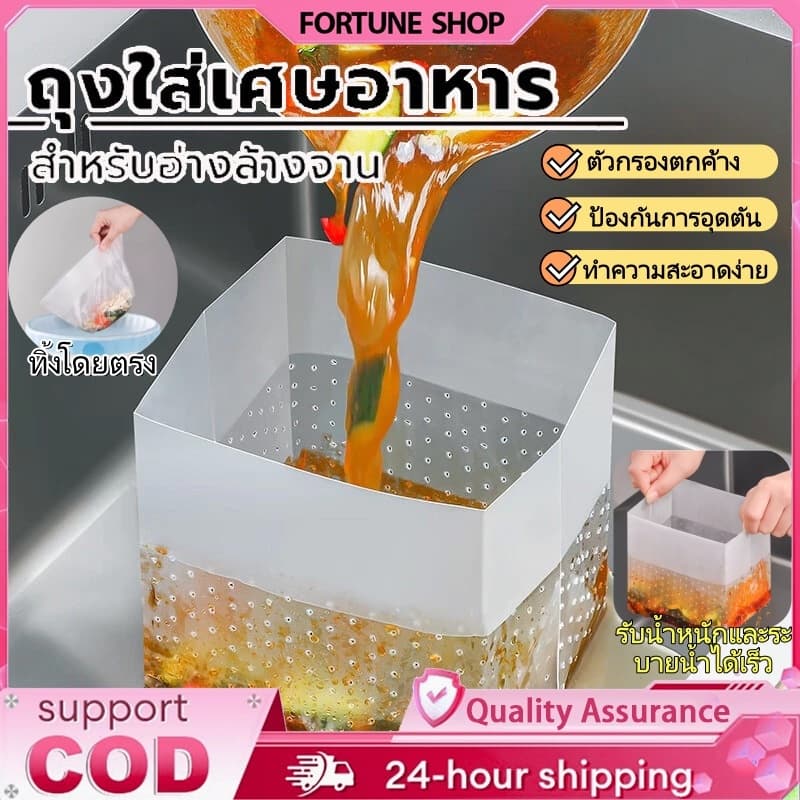ถุงกรองเศษอาหาร ที่กรองเศษอาหาร ถุงตาข่ายกรองเศษอาหารอ่างล้างจานแบบใช้แล้วทิ้ง แพ็ค 1แพค/30ชิ้น ป้องกันเศษอาหาร รูปที่ 1