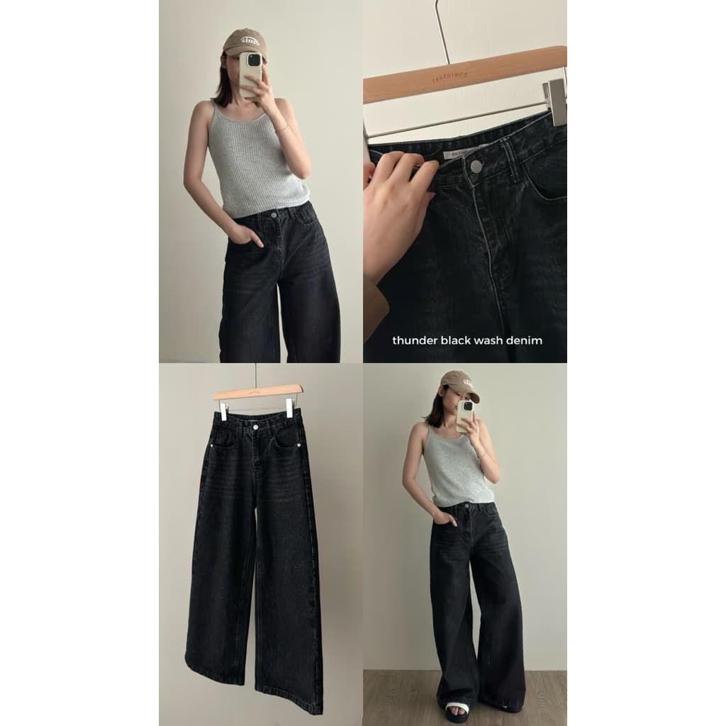 FADTHINGS : thunder black wash denim ทรงเดียวกับ cloud wash denim ค่า รูปที่ 1