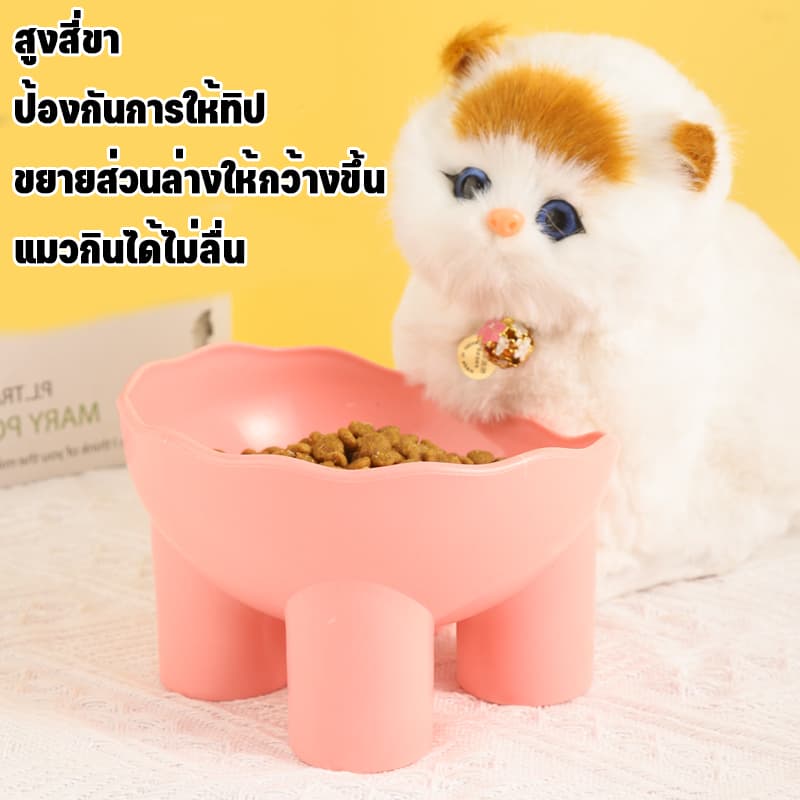 ชามให้อาหารแมว ชามให้อาหารสุนัข ชามใส่อาหารสำหรับสัตว์เลี้ยง มีสีให้เลือก 4 สี รูปที่ 3