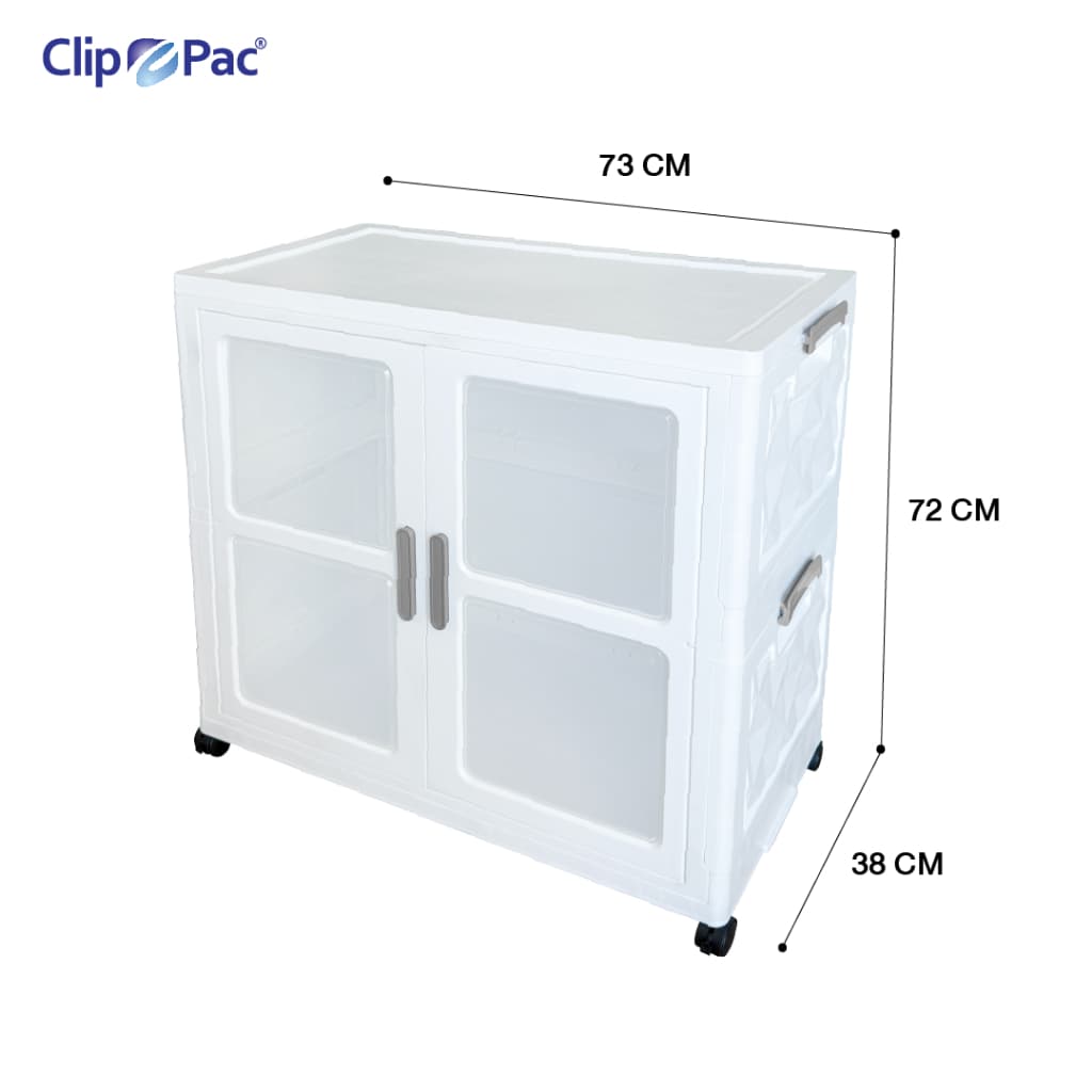 Clip Pac ตู้เสื้อผ้า ตู้เก็บของ ตัวใหญ่ 2-4 ชั้น มีราวแขวน* หน้ากว้าง 73 CM มีล้อ พับเก็บได้ บานเปิด-ปิดแม่เหล็ก รูปที่ 6