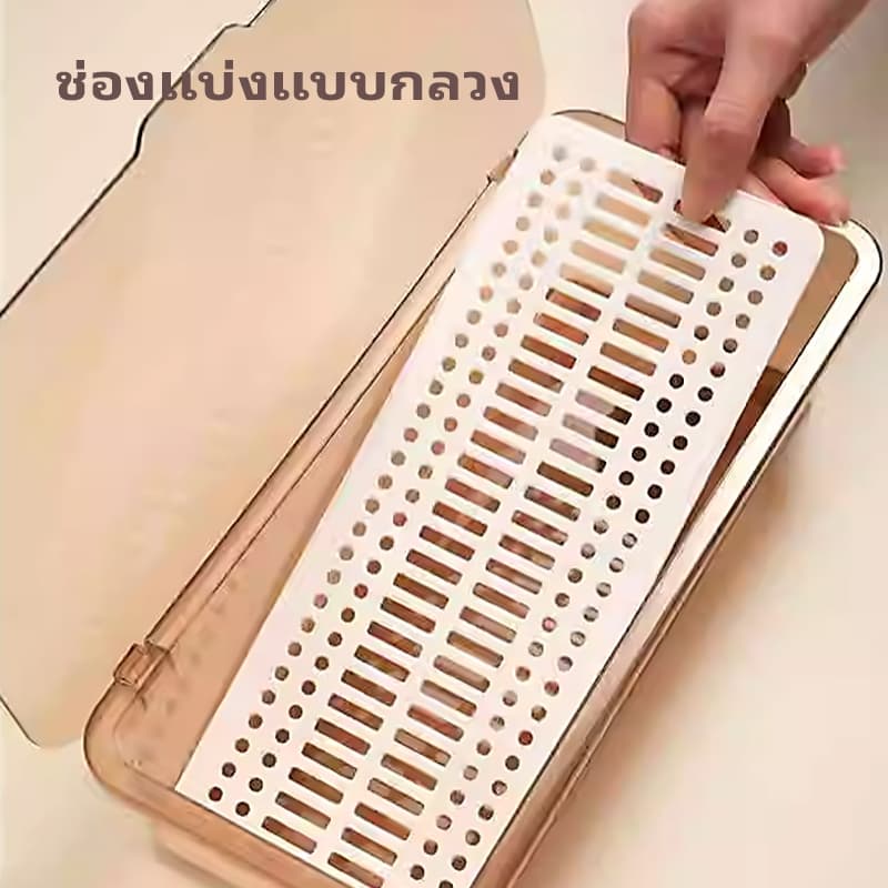 มีให้เลือก 2 สี กล่องเก็บช้อน ส้อม อเนกประสงค์กล่องเก็บ ใส่ตะเกียบ กล่องเก็บช้อนส้อม ตะเกียบ พลาสติก อเนกประสงค์ รูปที่ 4