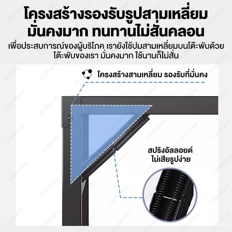โต๊ะพับ โต๊ะพับอเนกประสงค์80/100/120CM ขาเหล็ก โต๊ะพับพกพา โต๊ะทำงานไม้ พับได้ไม่ต้องประกอบ !! รูปที่ 3