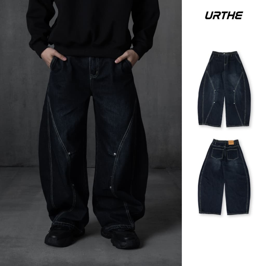 URTHE - กางเกงยีนส์ เอวยางยืด รุ่น CURVECTOR TROUSERS รูปที่ 1