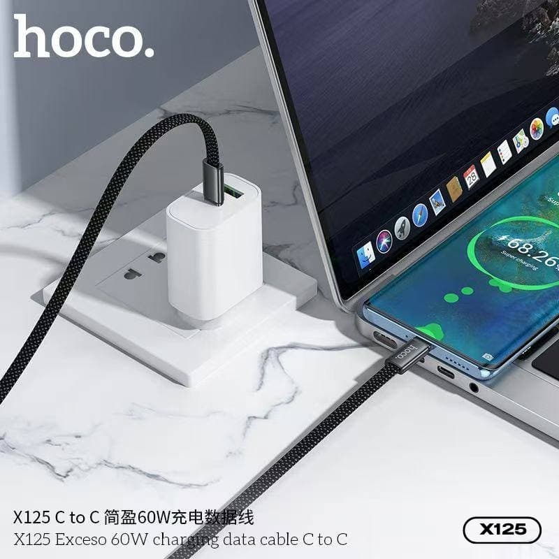 สายชาร์จเร็ว+ส่งข้อมูล ชาร์จเร็ว 60W HOCO X125 TC-TC/TC-iOS สายไนลอนถักยาว 1 เมตร Ultra-Slim บางเบา ทนทาน รูปที่ 7