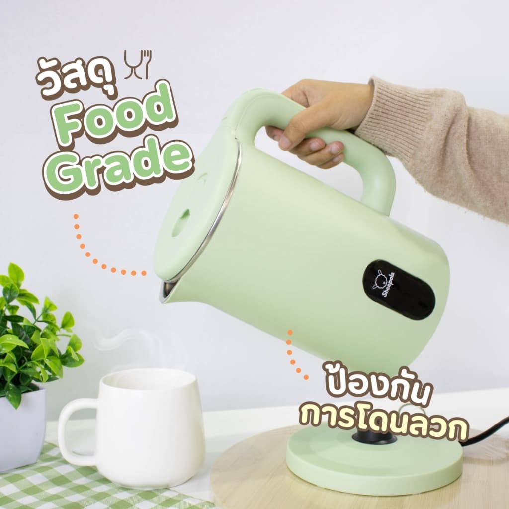 กาต้มน้ำไฟฟ้า2.3L ลายเป็ด กาต้มน้ำ กาต้มน้ำปิดอัตโนมัติ สแตนเลส กาน้ำร้อน รูปที่ 8